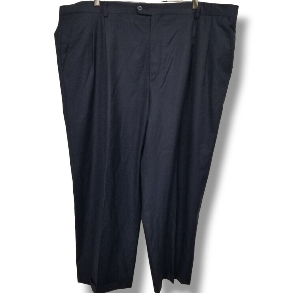 Ing Loro Piana Mens Size 44 Super 150’s Wool Navy Blue Dress Pants Platinum